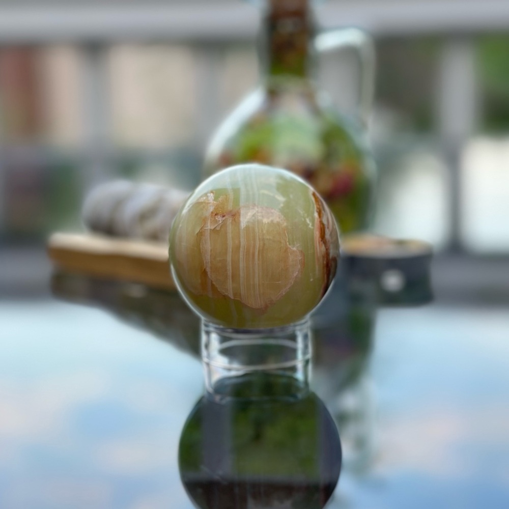 Banded Calcite Sphere - Picture 3 of 6